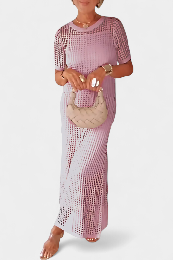 Balbina Dviejų Dalių Suknelė su Platų Kaklu ir Iškirptėmis