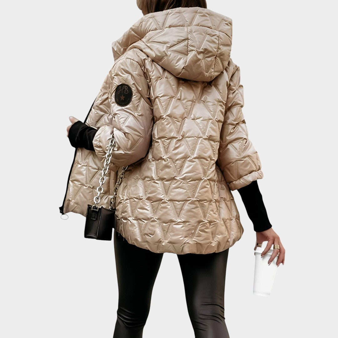 Christina™ | Casaco estilo patchwork com capuz