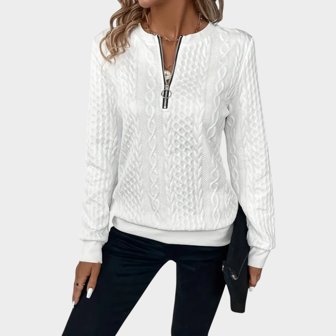 Zoey™ | Minkštas džemperis su užtrauktuku