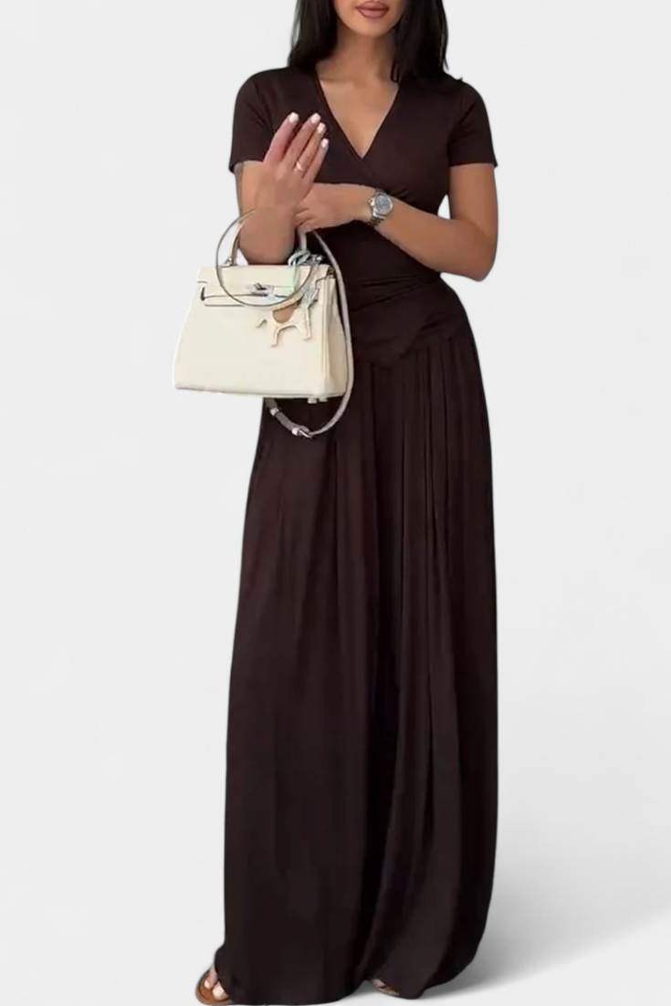 Ruslana Dviejų Dalių Komplektas su Kryžminiu V Formos Dekolte