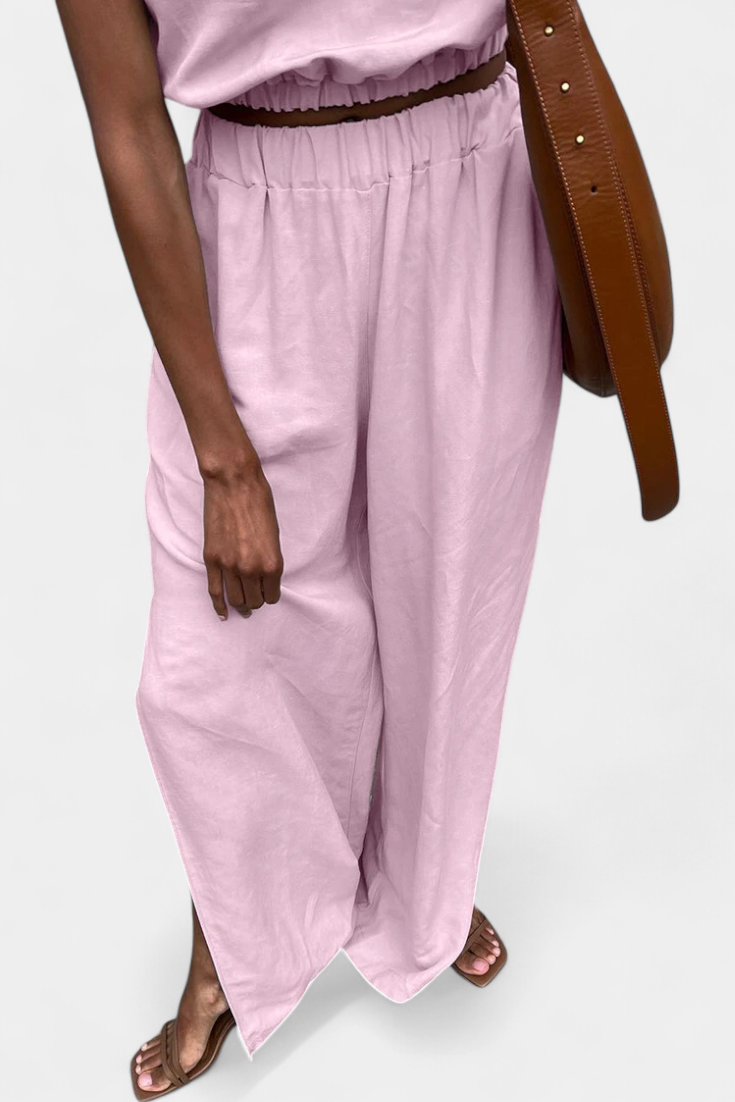 Portia Koko ir Lino Komplektas su Šoninėmis Atviromis