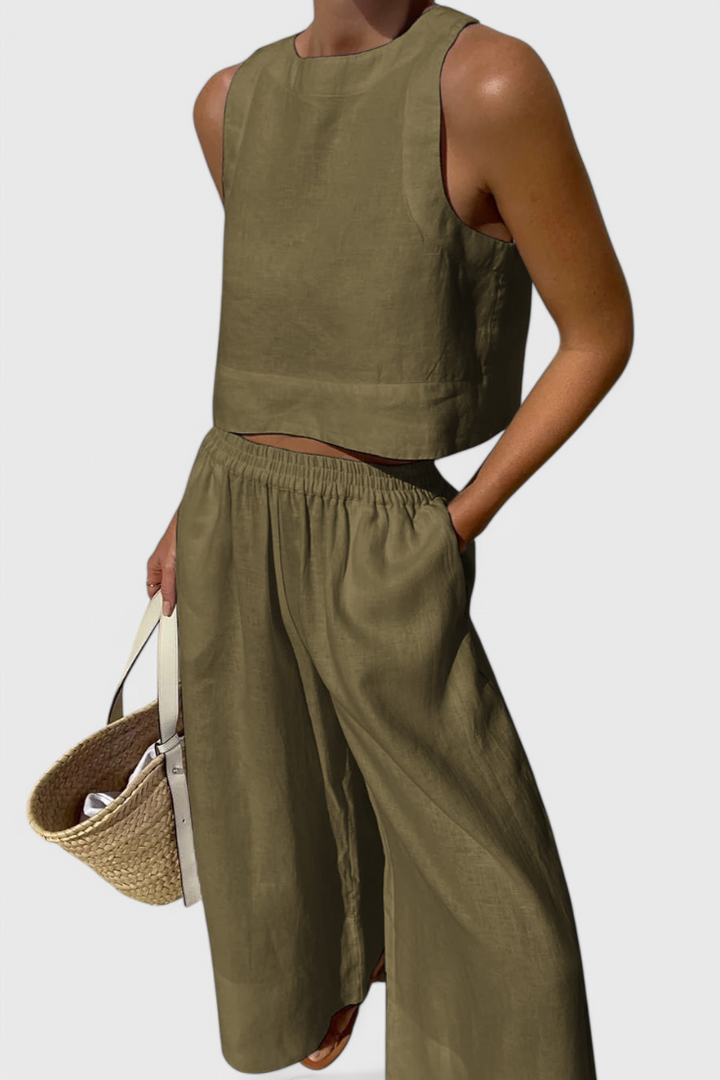 Conjunto Avelina Minimalista em Algodão e Linho Leves