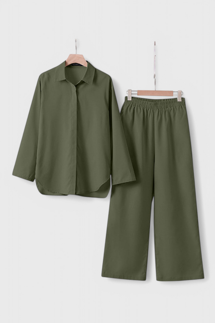 Skye Dviejų Dalių Komplektai iš Lino ir Medvilnės su Laisvu Siluetu