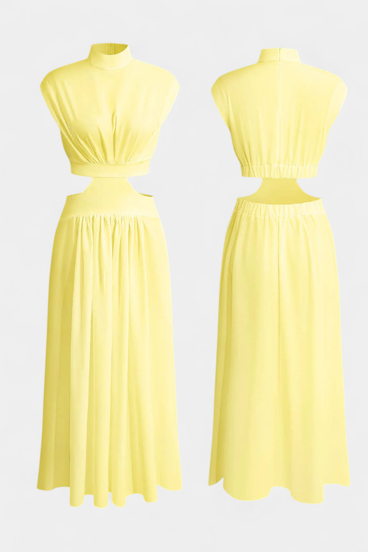 Jocelyn Garais Minimalistinis Kompleksas su Aukštu Iškirpimu ir Šoniniais Atvėrimais