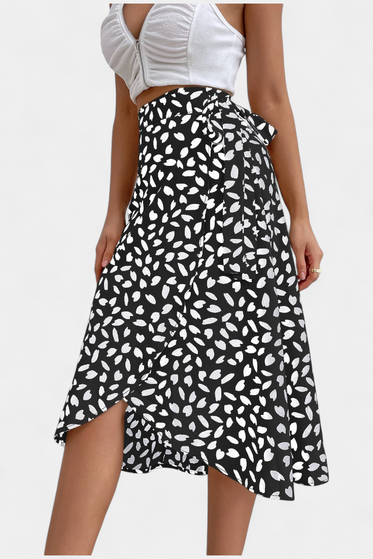 Kameila Boho Apversti Sijonai su Asimetriniu Raštu