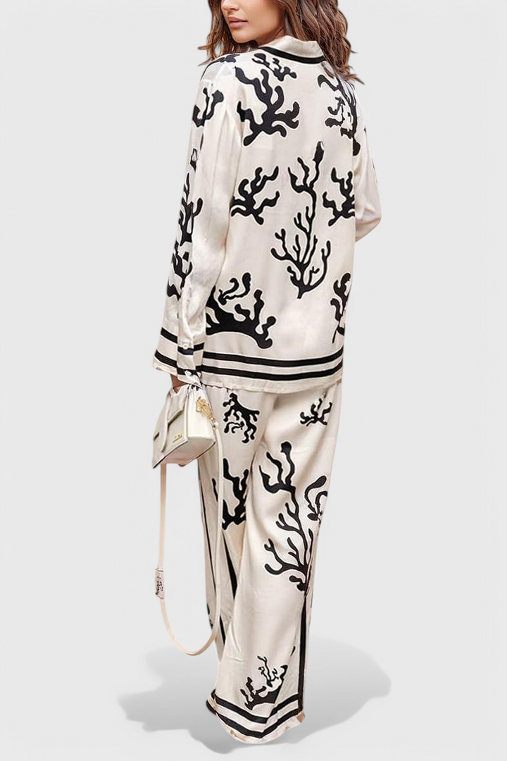 Nazaret Platus Kelnės Komplektas su Meniniu Spaudiniu