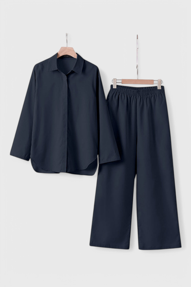 Skye Dviejų Dalių Komplektai iš Lino ir Medvilnės su Laisvu Siluetu