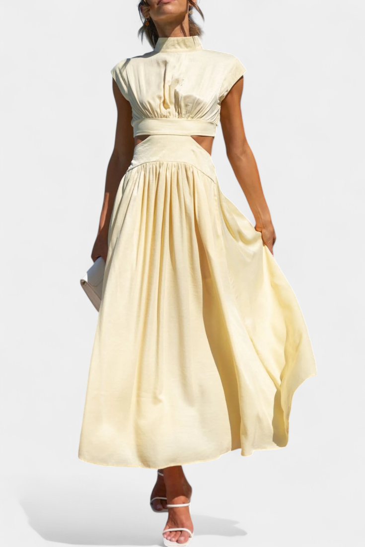 Jocelyn Garais Minimalistinis Kompleksas su Aukštu Iškirpimu ir Šoniniais Atvėrimais