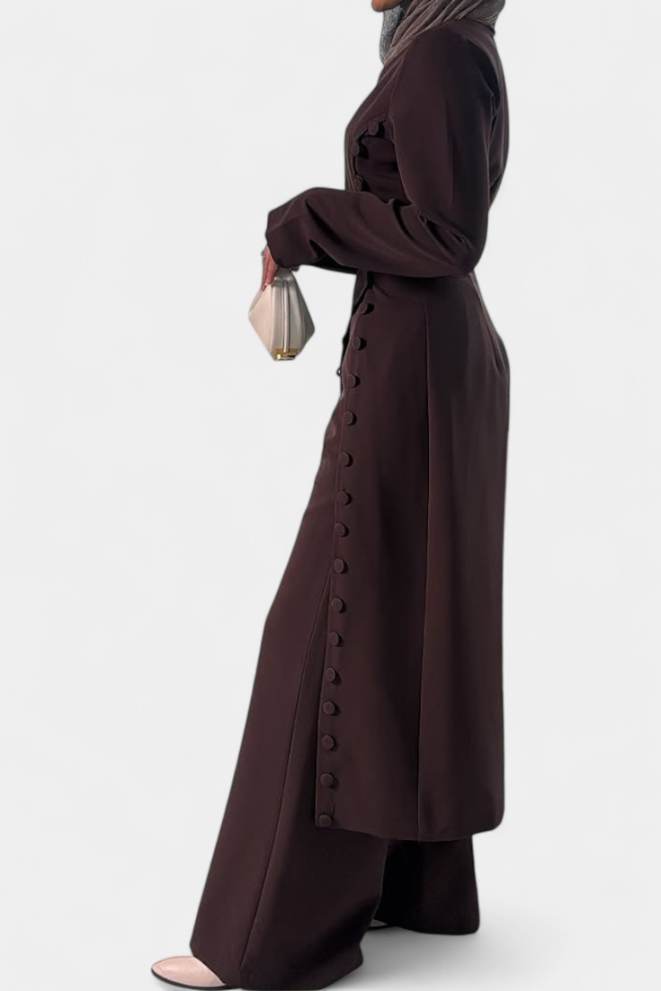 Melissa Klasiska Blusa Macia com Botões e Calças Longas