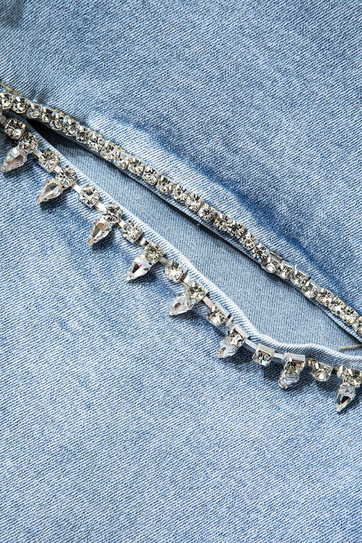 Evian Džinsai Su Pledais ir Rhinestones