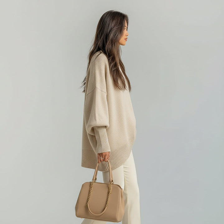 Hanna | Minkštas apvalaus kaklo megztinis