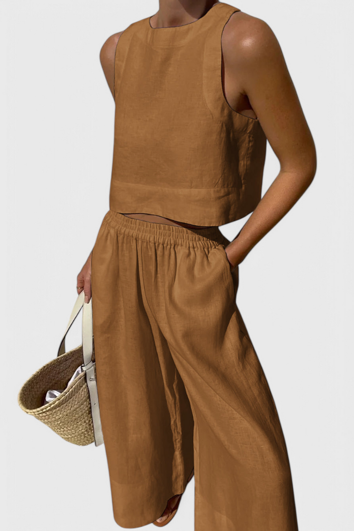 Conjunto Avelina Minimalista em Algodão e Linho Leves