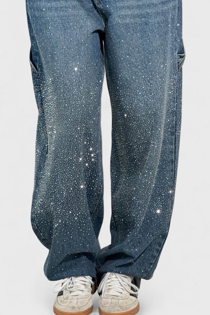 Dariya džinsai Cargo Balloon su blizgučiais ir akmenų aplikacijomis