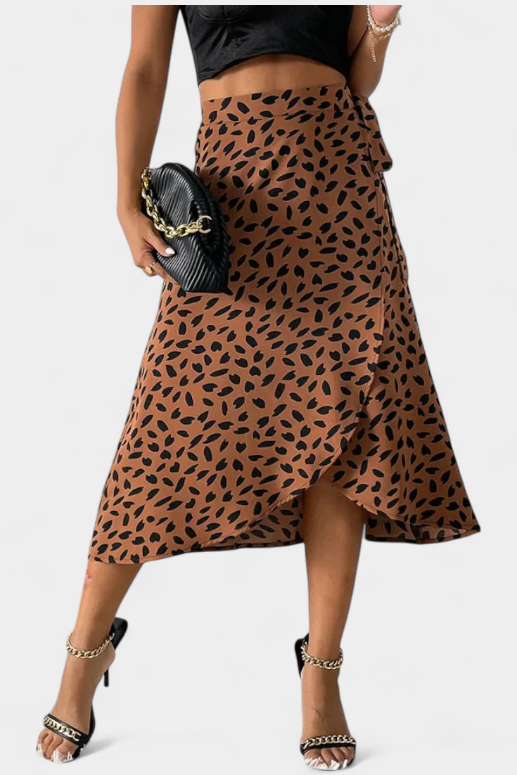 Kameila Boho Apversti Sijonai su Asimetriniu Raštu