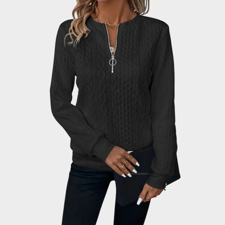 Zoey™ | Minkštas džemperis su užtrauktuku