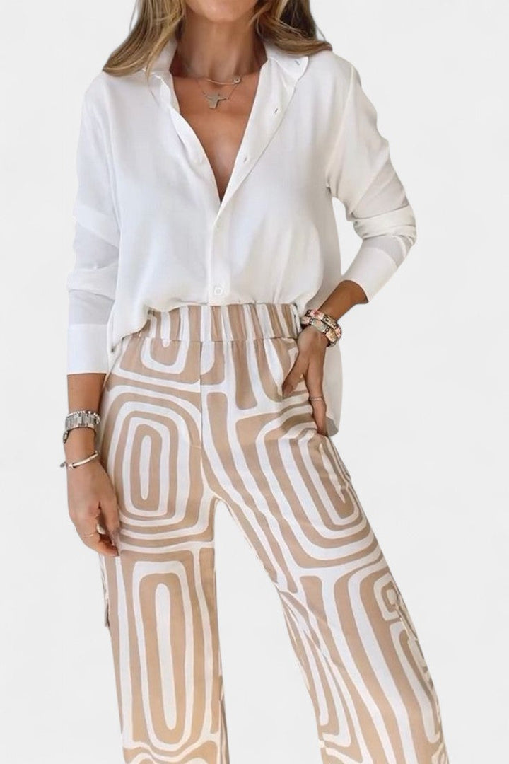 Conjuntos Calla de Duas Peças com Mangas Longas