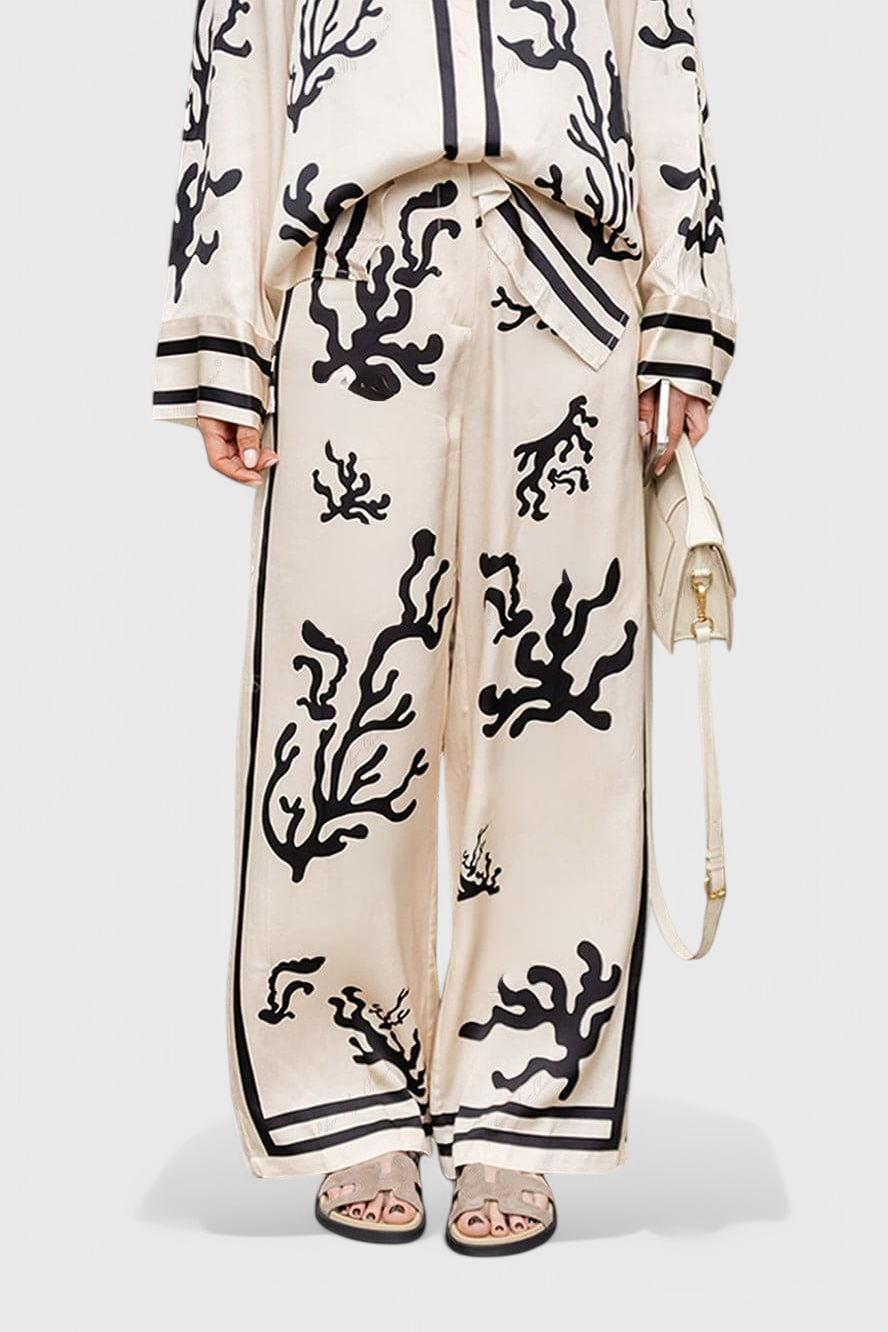 Nazaret Platus Kelnės Komplektas su Meniniu Spaudiniu