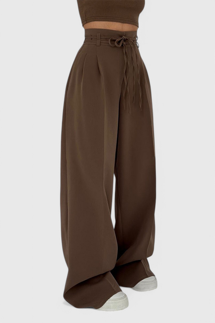 Sophie pločių kojų kelnės su raišteliais