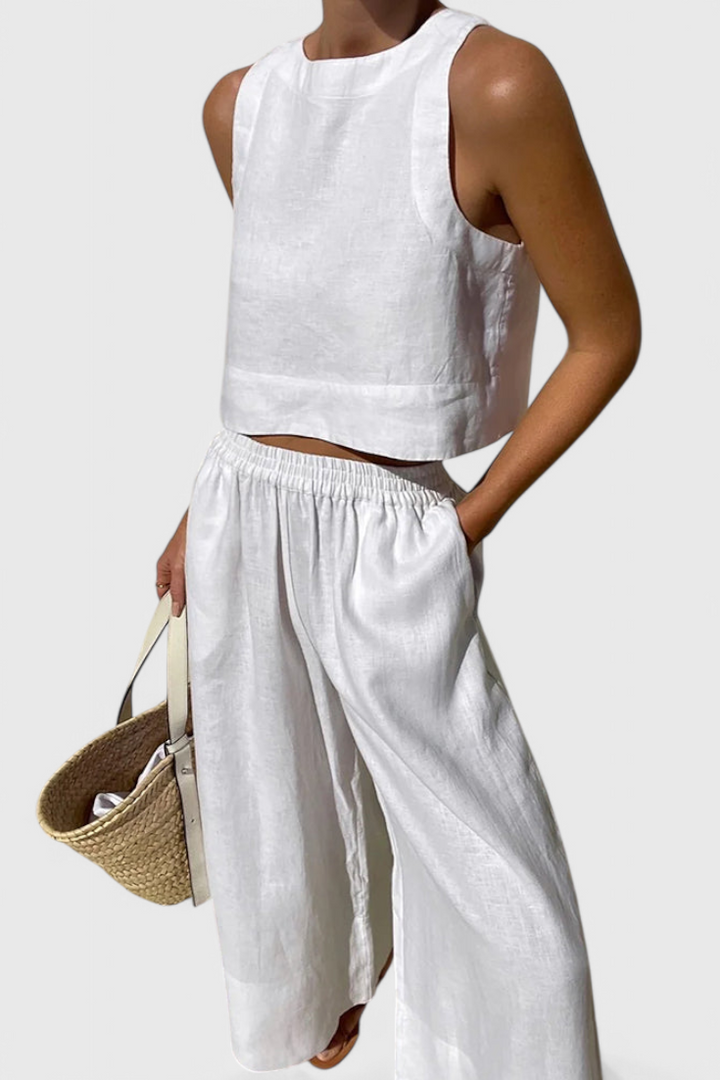 Conjunto Avelina Minimalista em Algodão e Linho Leves