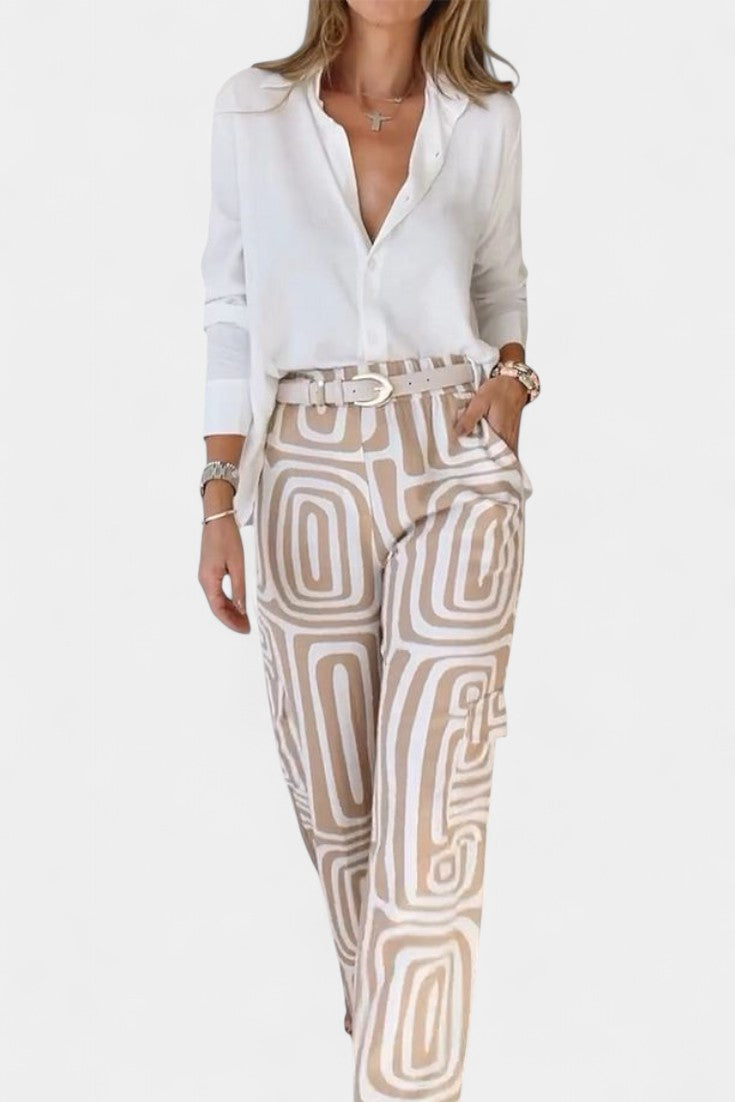 Conjuntos Calla de Duas Peças com Mangas Longas