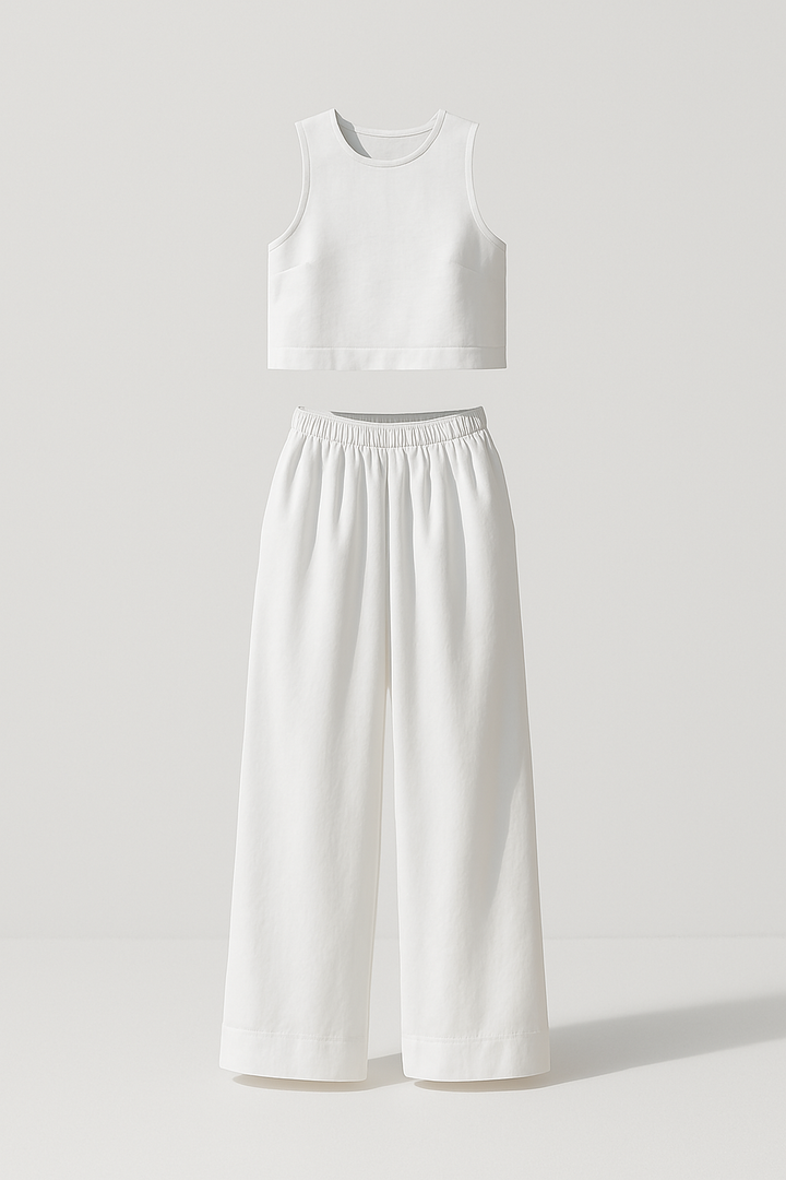 Conjunto Avelina Minimalista em Algodão e Linho Leves