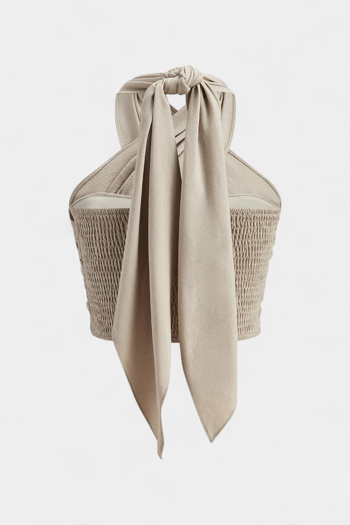 Lena | Viršus Kryžminiu Dizainu be Nugaros ar Kaklo Ir Halterio Stiliaus