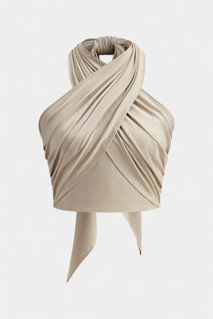 Lena | Viršus Kryžminiu Dizainu be Nugaros ar Kaklo Ir Halterio Stiliaus