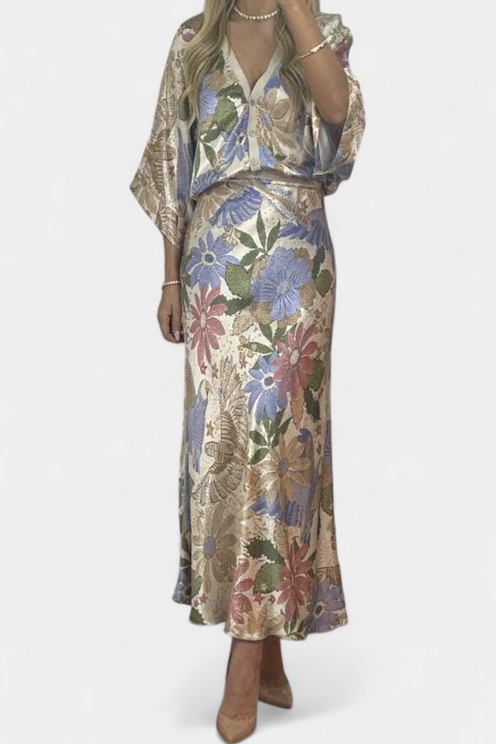 Conjunto de Blusa e Saia de Cauda de Peixe Shae