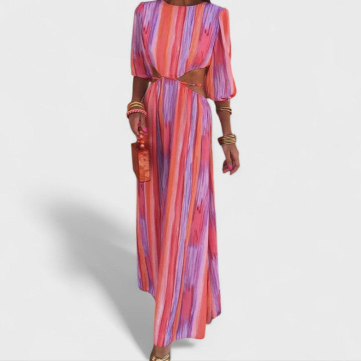 Paloma - Vestido elegante de tecido com recortes