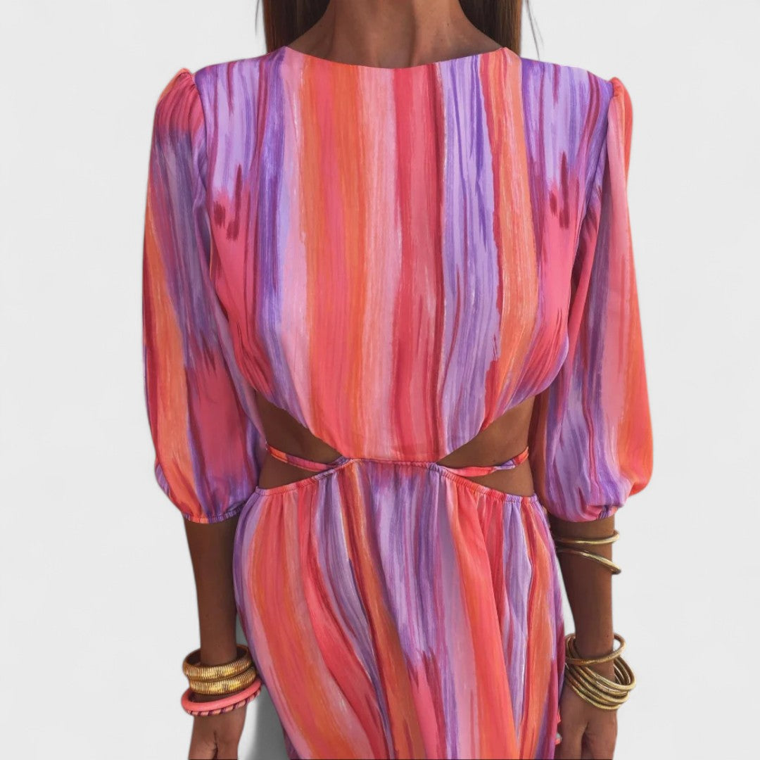 Paloma - Vestido elegante de tecido com recortes