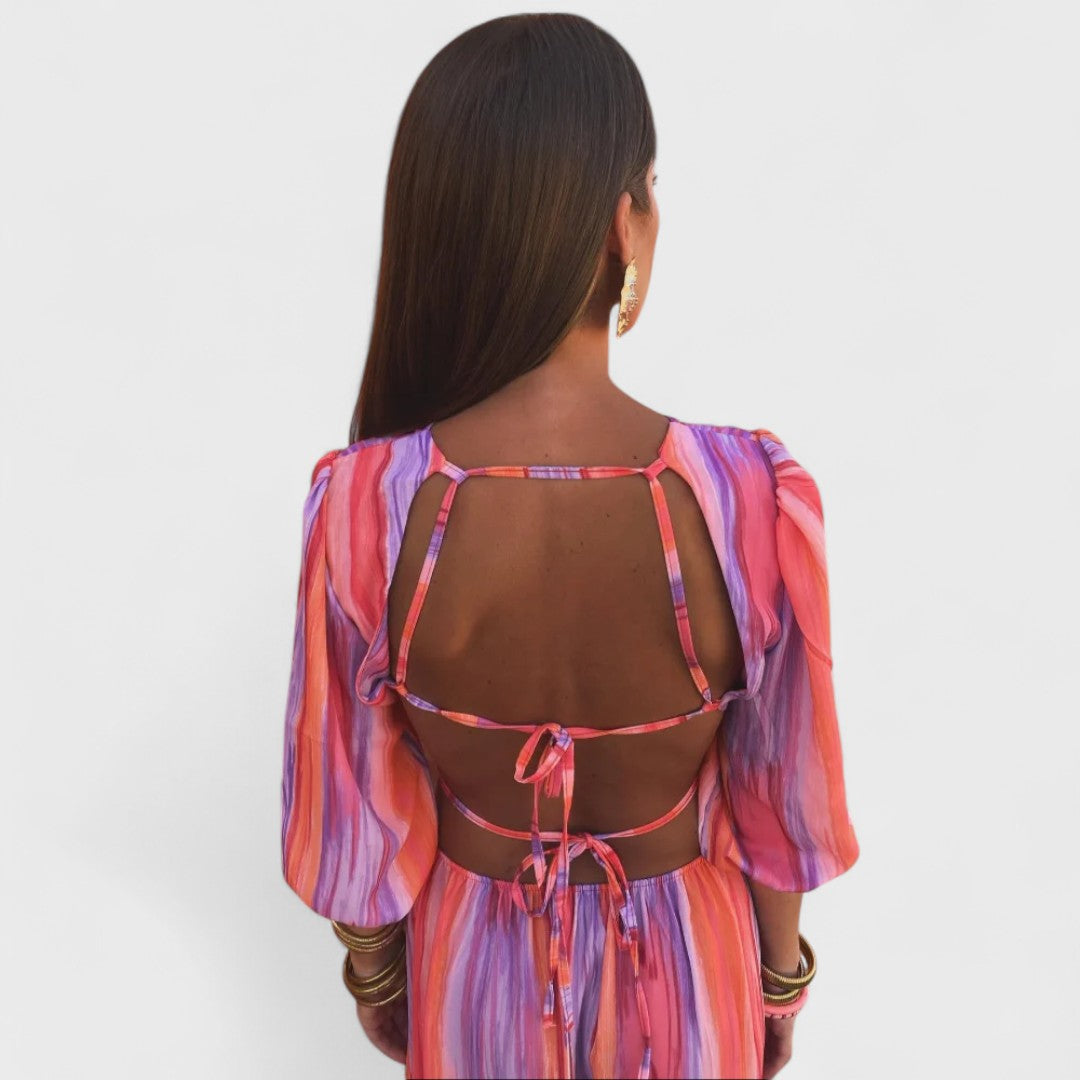 Paloma - Vestido elegante de tecido com recortes