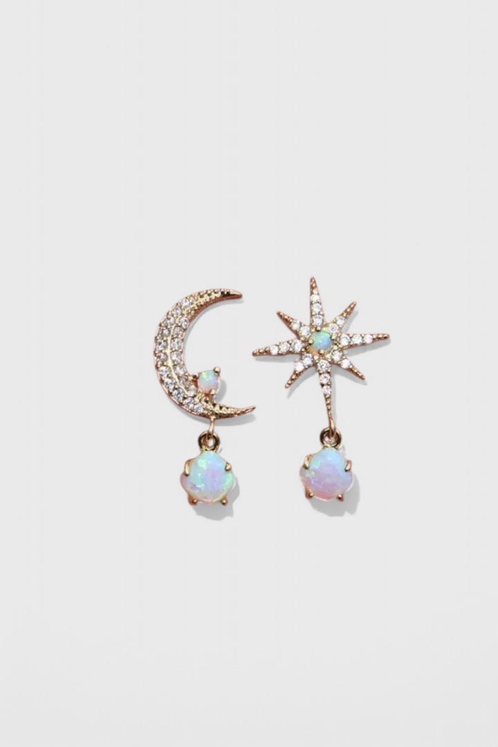 Mėnulio ir Žvaigždžių Auskarai Auksu