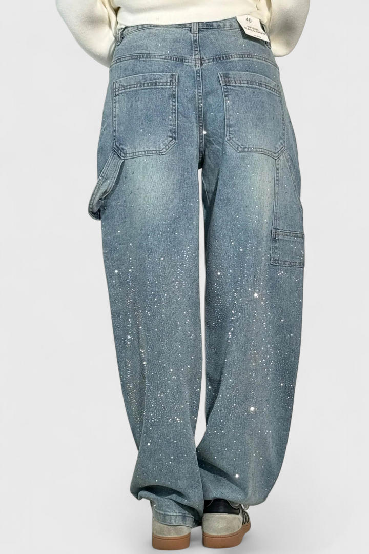 Dariya džinsai Cargo Balloon su blizgučiais ir akmenų aplikacijomis