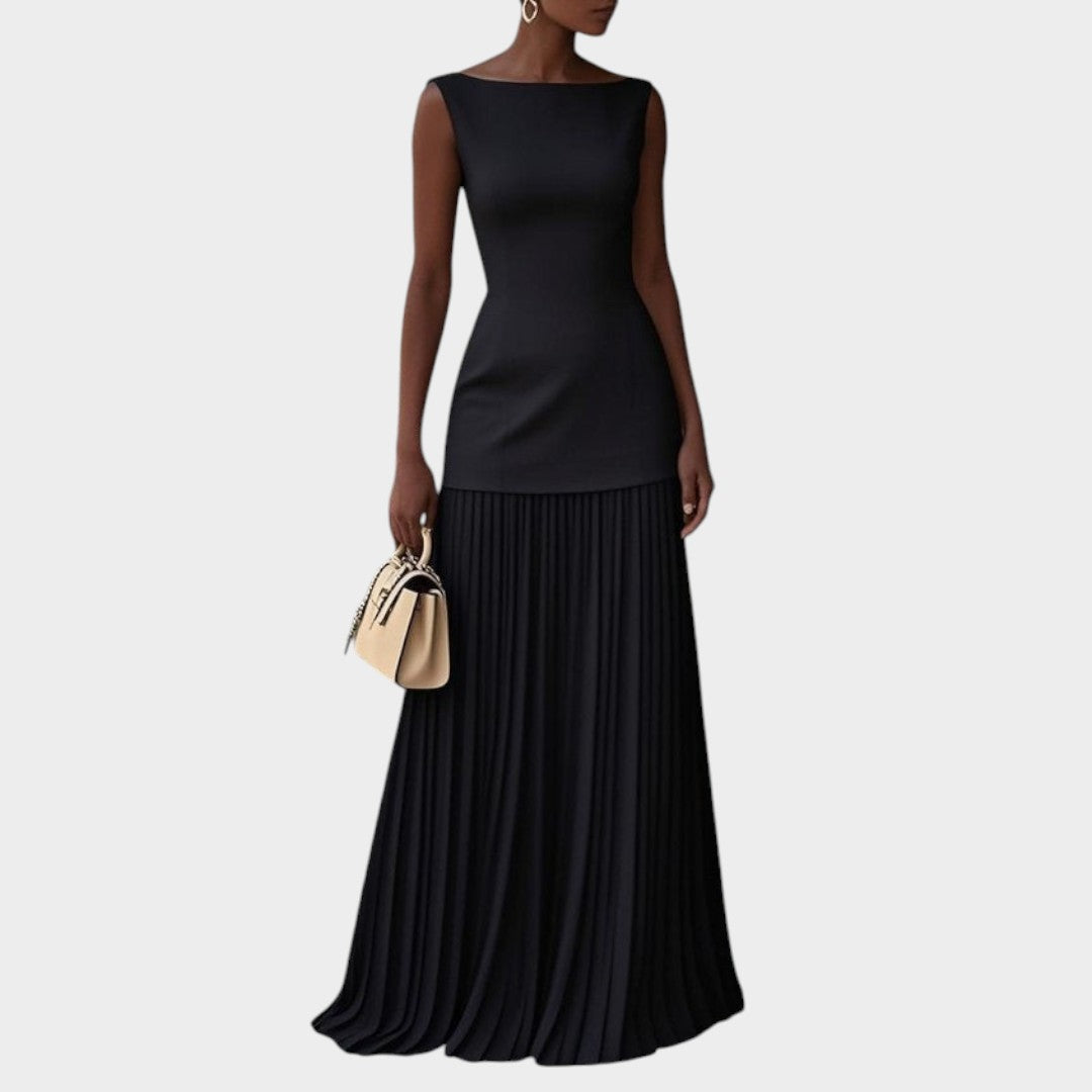 Klara™ | Vestido Longo Plissado Sem Mangas