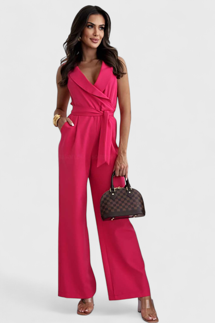 Montserrat Mono Elegantiška be Rankovių su Diržu ir Tekančiu Kritimu