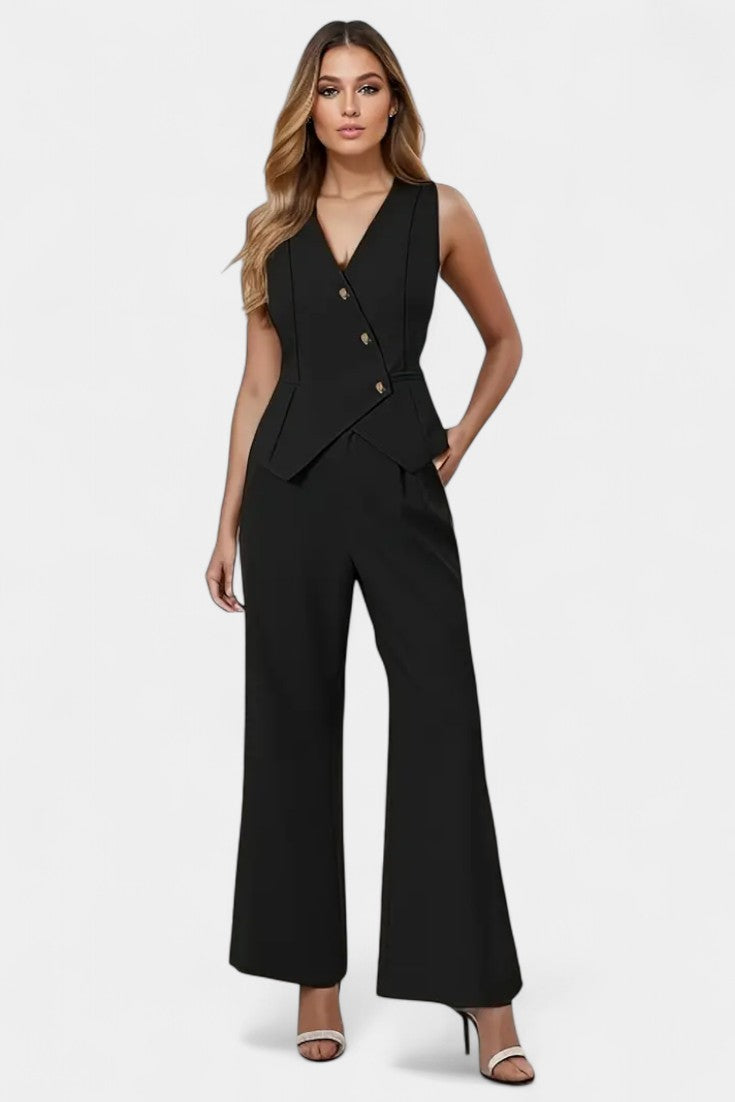 Heskia Be Rankovių Švarkas ir Plati Kelnės