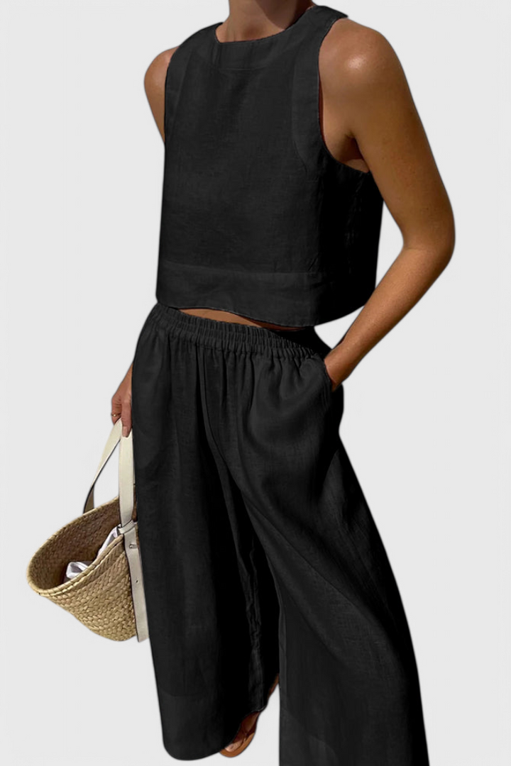 Conjunto Avelina Minimalista em Algodão e Linho Leves