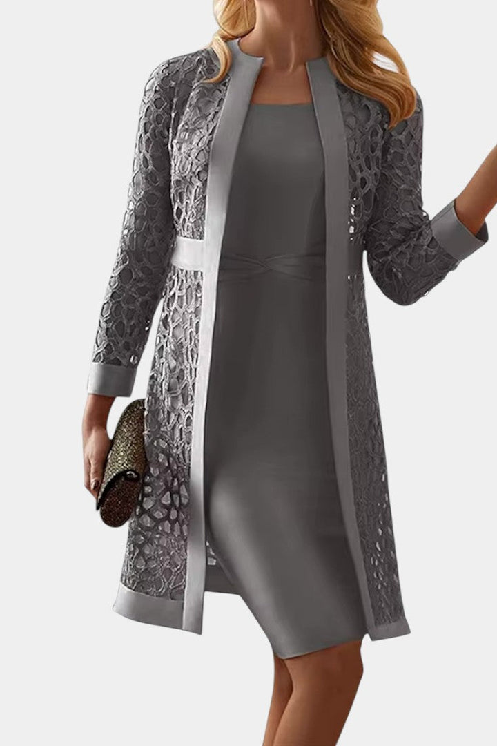 Conjunto de Vestido de Duas Peças Freya com Renda