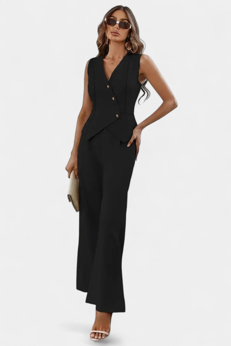 Heskia Be Rankovių Švarkas ir Plati Kelnės