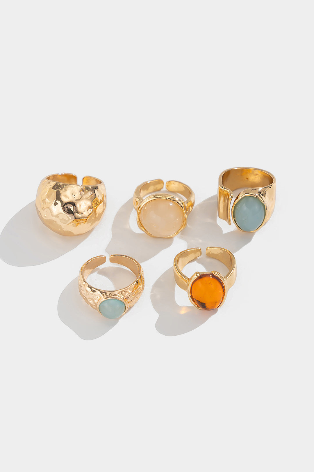 Atvirų Žiedų Rinkinys su Kristalais