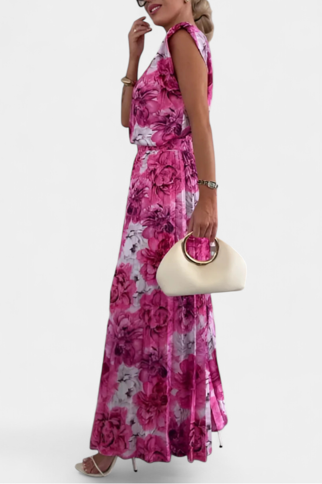 Liora Dviejų Dalių Komplektas su Struktūrizuotu Topu ir Plisuotomis Kelnėmis