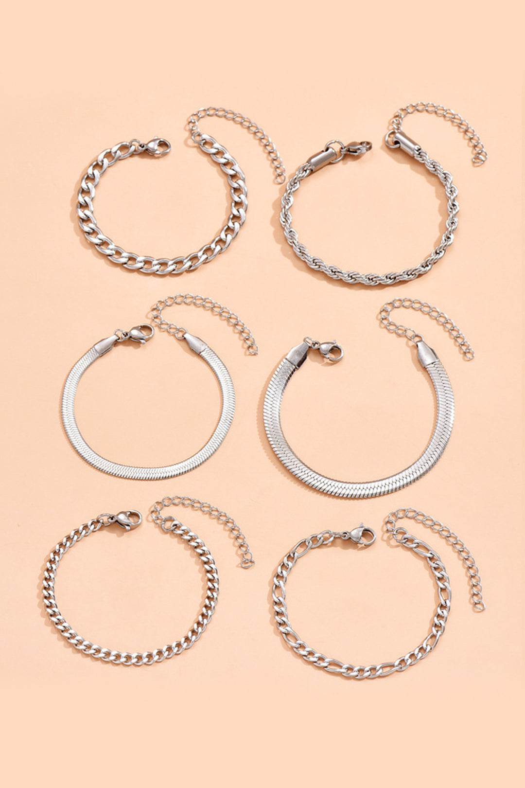 Šešių Gabalų Kubas Grandinės Apyrankių Komplektas