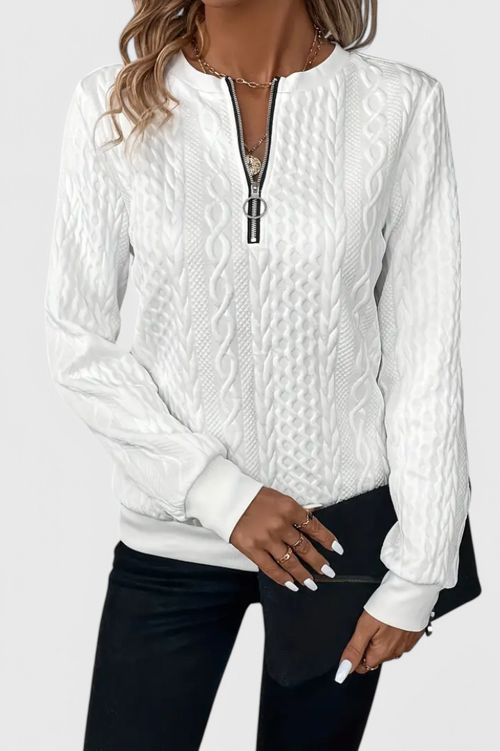 Zoey™ | Minkštas džemperis su užtrauktuku