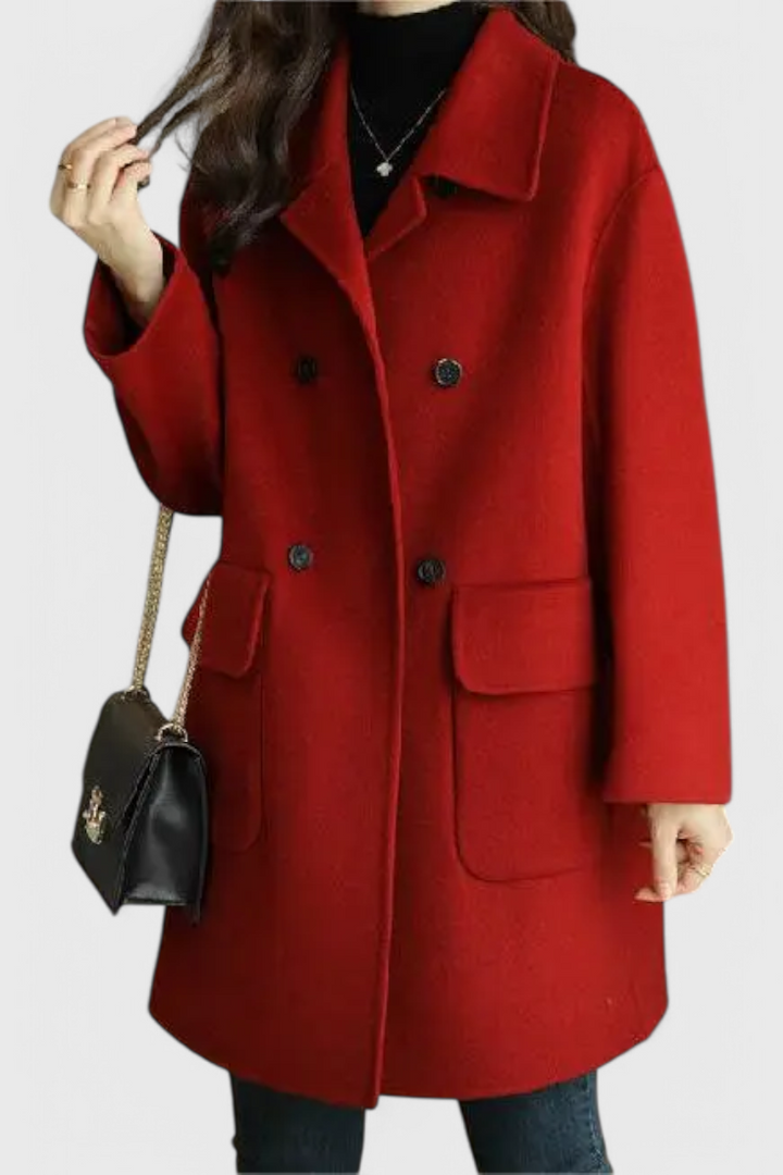 Kamīla | Klasikinis vilnos paltas su dviem mygtukais