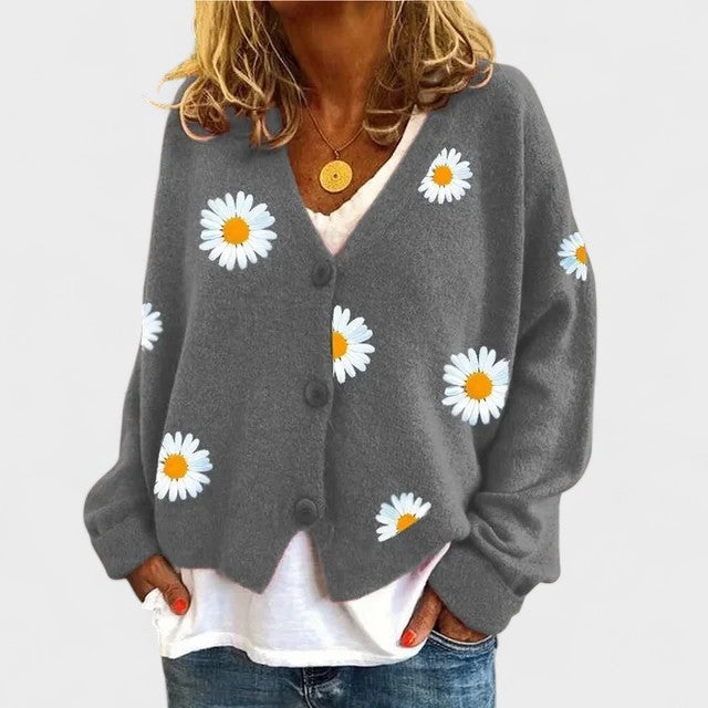 Teresa | Megztinis su gėlių siuvinėjimu