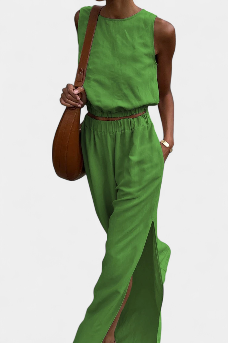 Portia Koko ir Lino Komplektas su Šoninėmis Atviromis