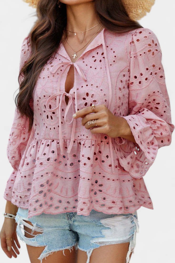 Kayden | Viršus Bohemijos Nėriniais su Laidžiu Kirpimu