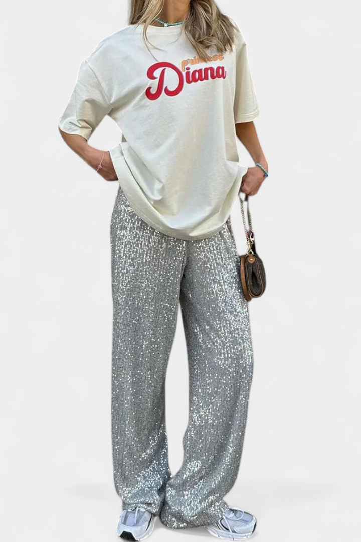 Elva Aukšto Juosmens Kelnės su Laisvu Siluetu