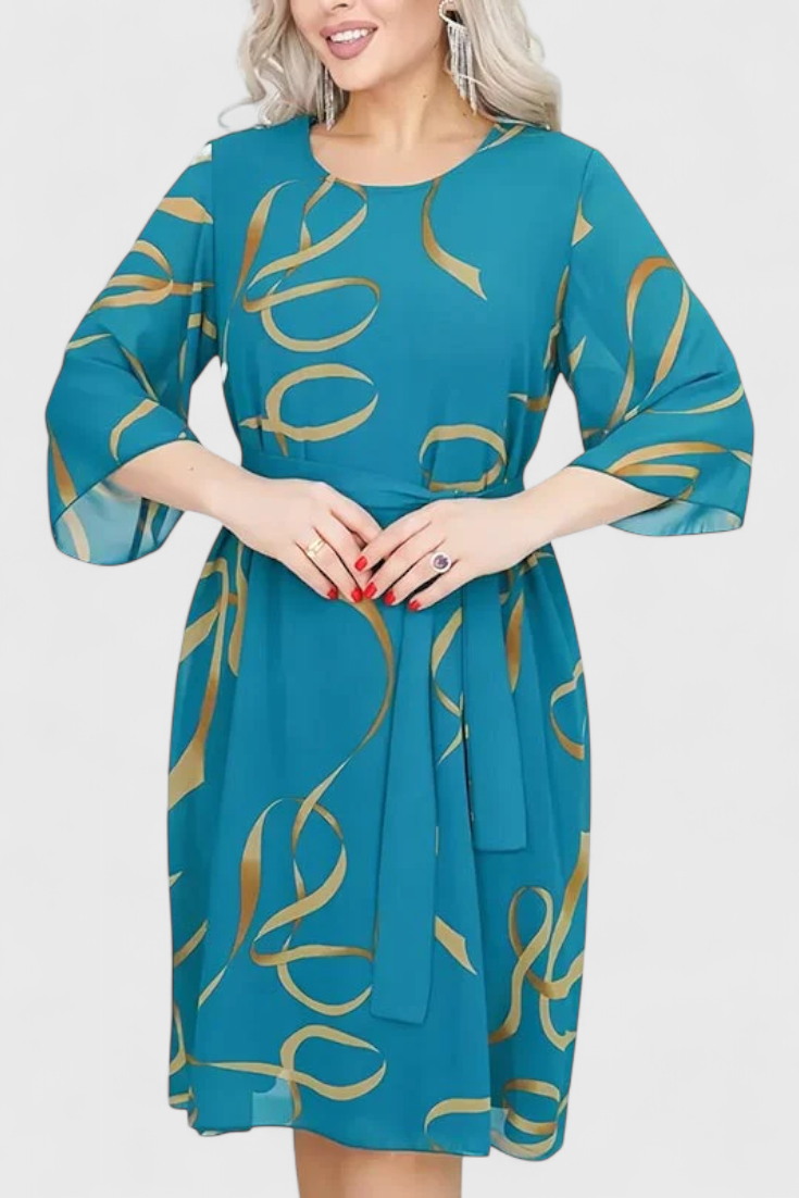 Amelie Midi Suknelė Su Diržu ir Universaliu Kirpimu