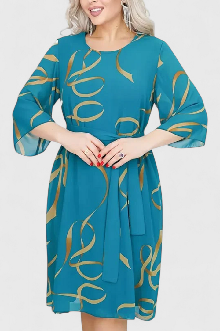 Amelie Midi Suknelė Su Diržu ir Universaliu Kirpimu